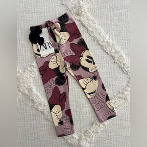 Zara Kids Pink Minnie Mouse Leggings